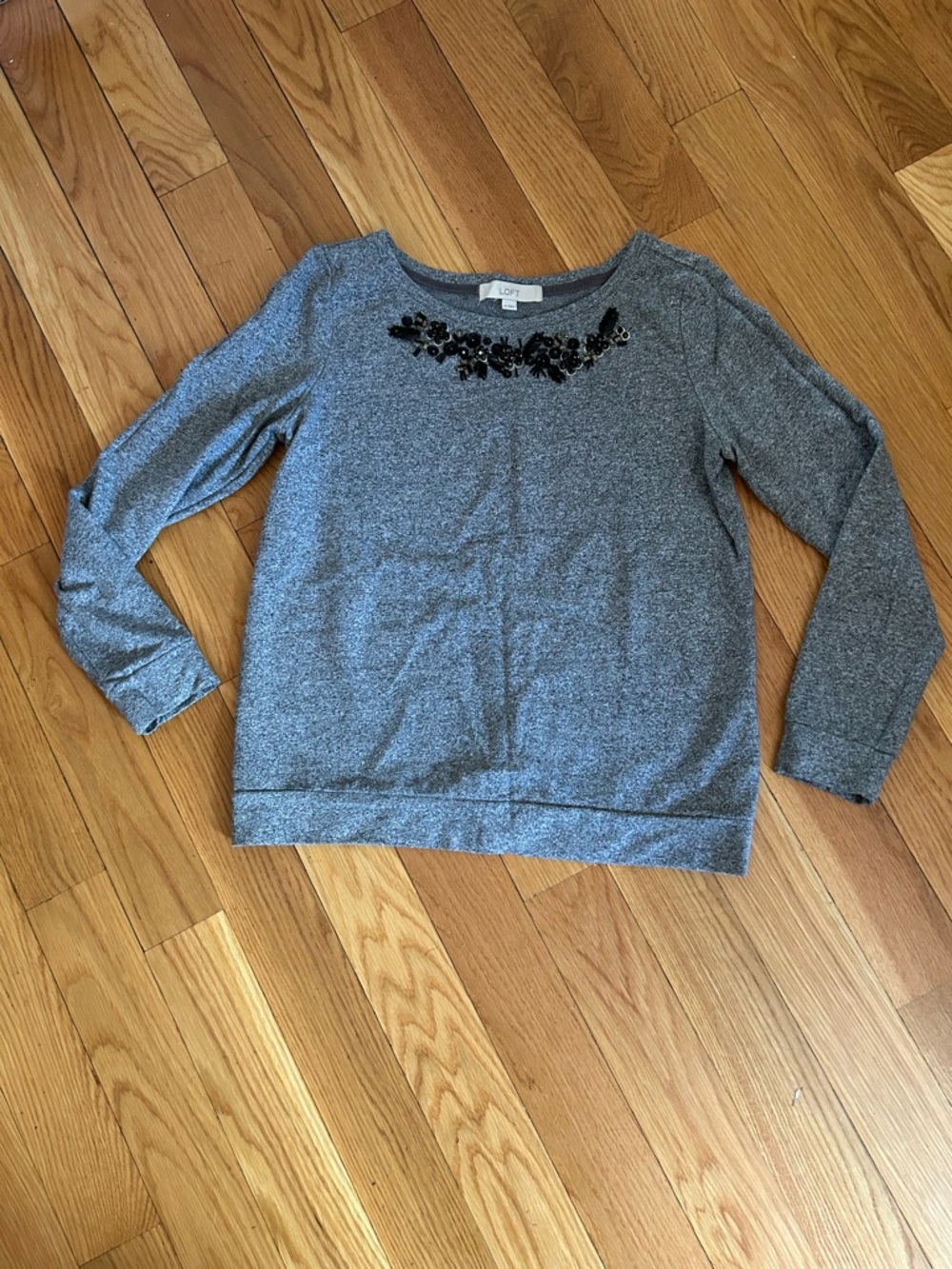 LOFT Embellished Neck Sweatshirt